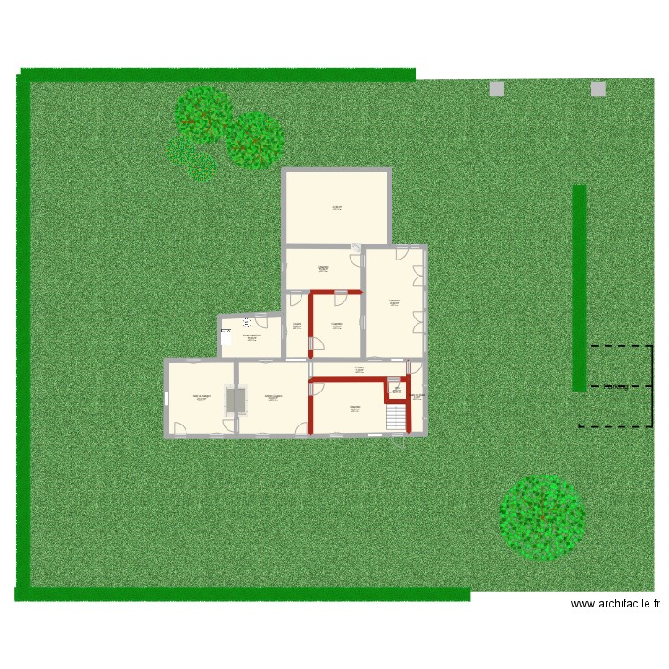 Plan N°5 travaux rénovation. Plan de 12 pièces et 194 m2