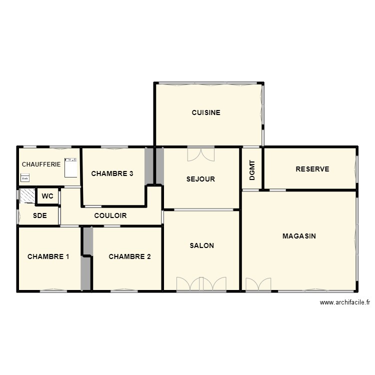 JOUIN. Plan de 17 pièces et 167 m2