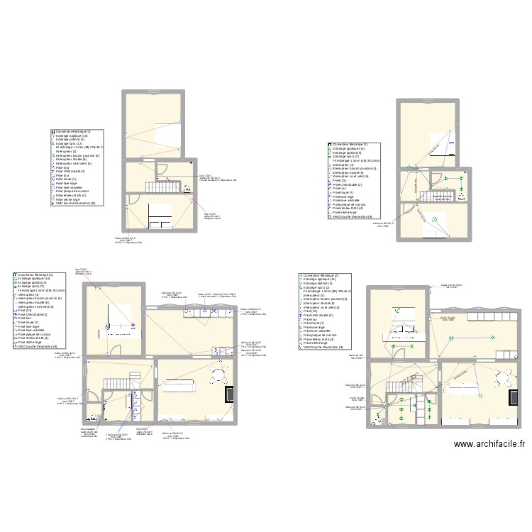 Romain. Plan de 22 pièces et 298 m2