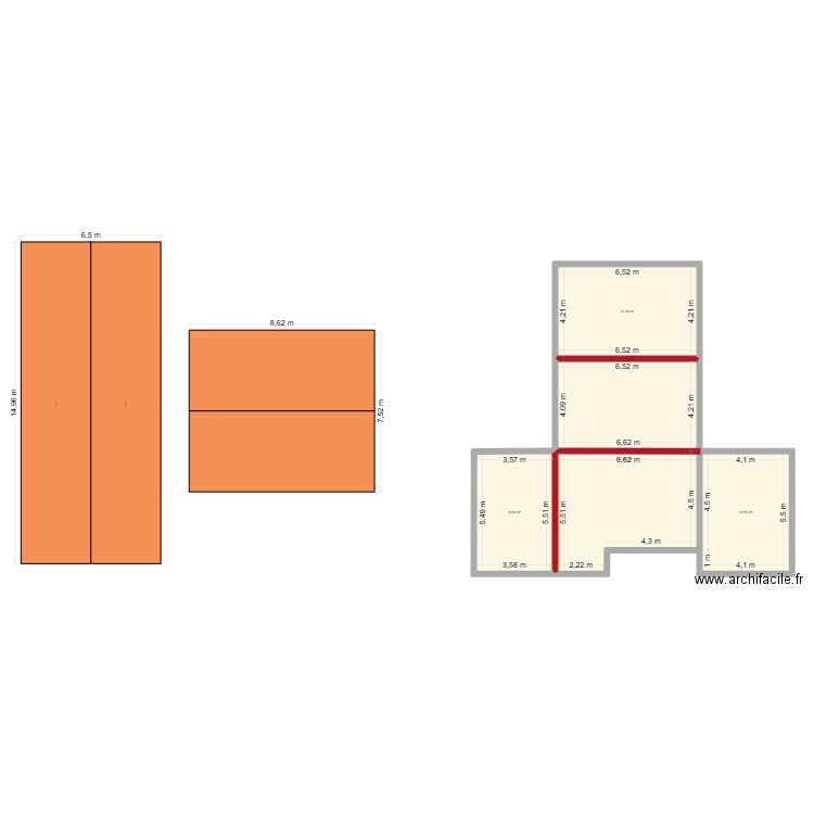 [PLANCHER/TOITURE] CAUSSEL. Plan de 4 pièces et 128 m2
