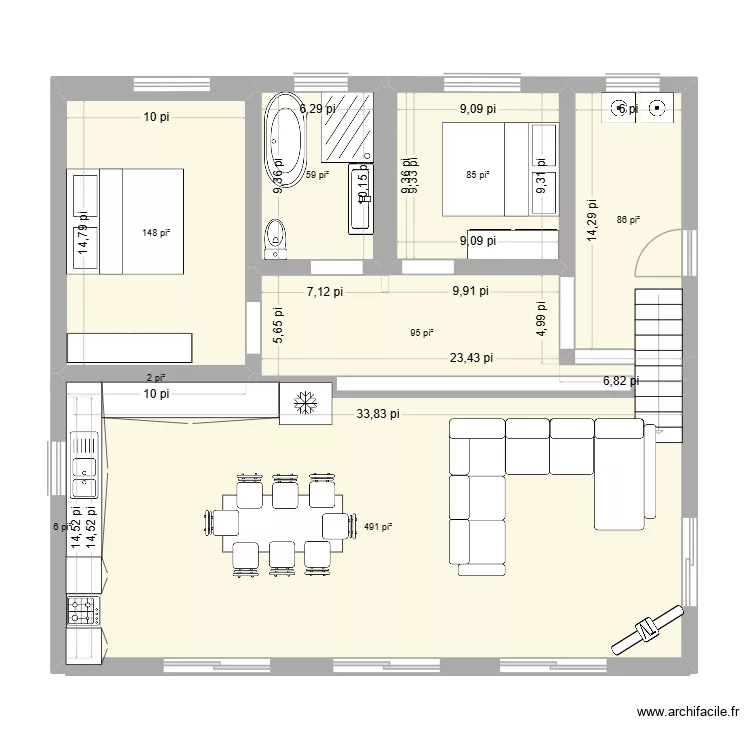Chalet 2. Plan de 
