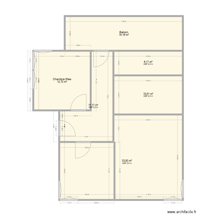 plan modif maison. Plan de 6 pièces et 89 m2