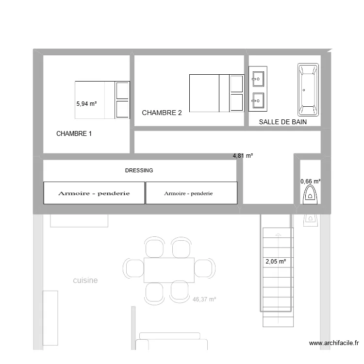 TER. Plan de 10  et 88 m²