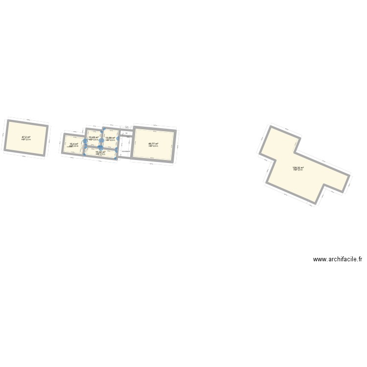 FLAVIGNEROT. Plan de 7 pièces et 276 m2