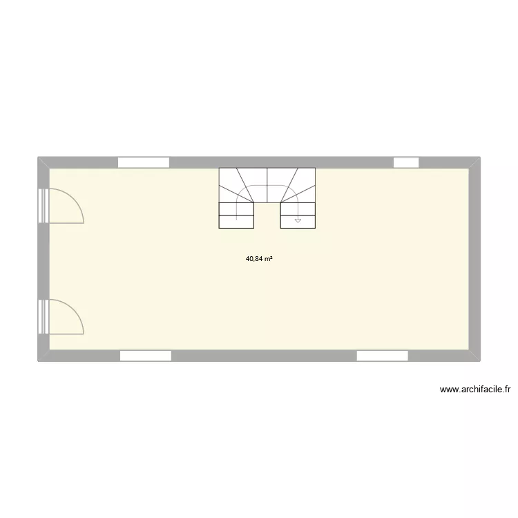 RDC Pierre. Plan de 1  et 41 m²