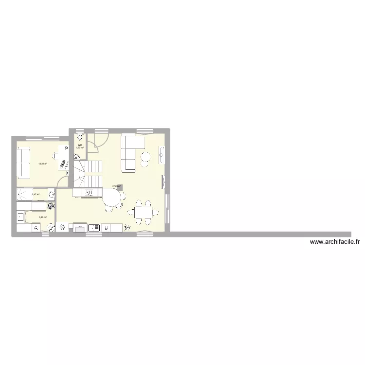 Maison modifi&eacute;e plus long terme. Plan de 