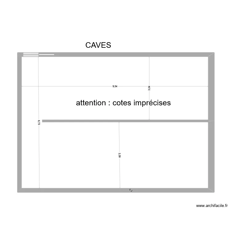 OCA cave. Plan de 1 pièce et 63 m²