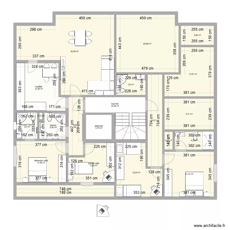  celaliye 1256/5 giris ve arakat 3+1 villa emir. Plan de 