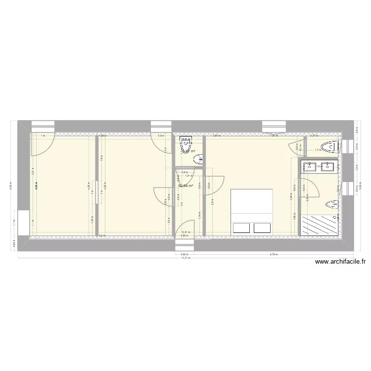 Chaufferie 03-02-2026. Plan de 2  et 62 m²