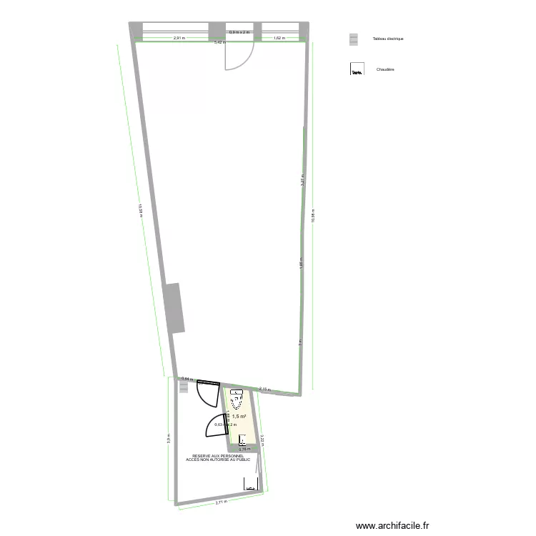 INSTITUT initial. Plan de 1  et 2 m²