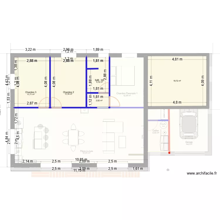 Am&eacute;lie et Guillaume - Mod&egrave;le ALEXIA V5. Plan de 