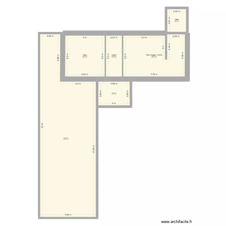 LABATUT_V01. Plan de 6 Pièces et 232 m²