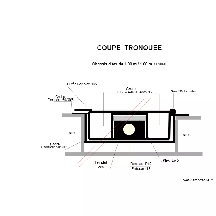 Cadre chassis Ecurie. Plan de 
