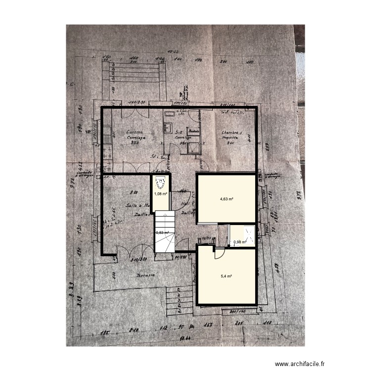 PLAN 2 JC. Plan de 5 pièces et 13 m2