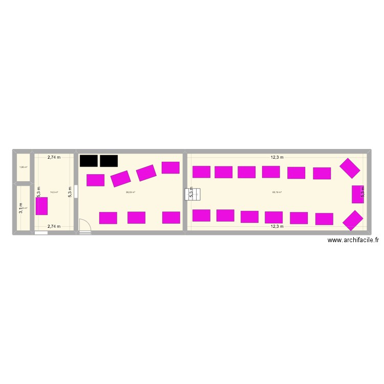 mollard. Plan de 5 pièces et 123 m2