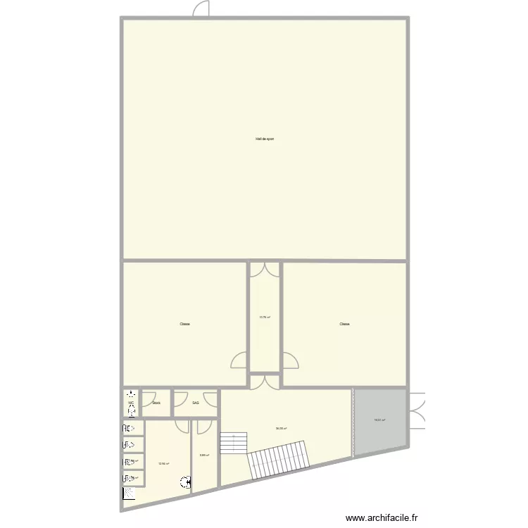 ISJB-Maternelle-1er étage. Plan de 15 et 404 m² ISJB-Maternelle-1er étage. Plan de 15 et 404 m²