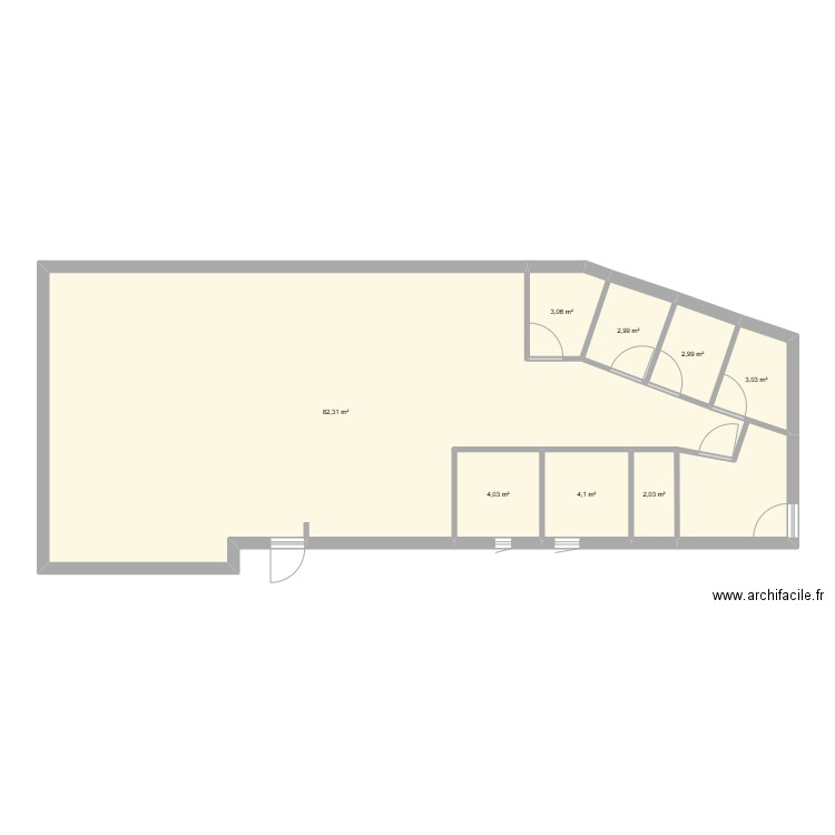 agrandissement 1. Plan de 8 pièces et 105 m2