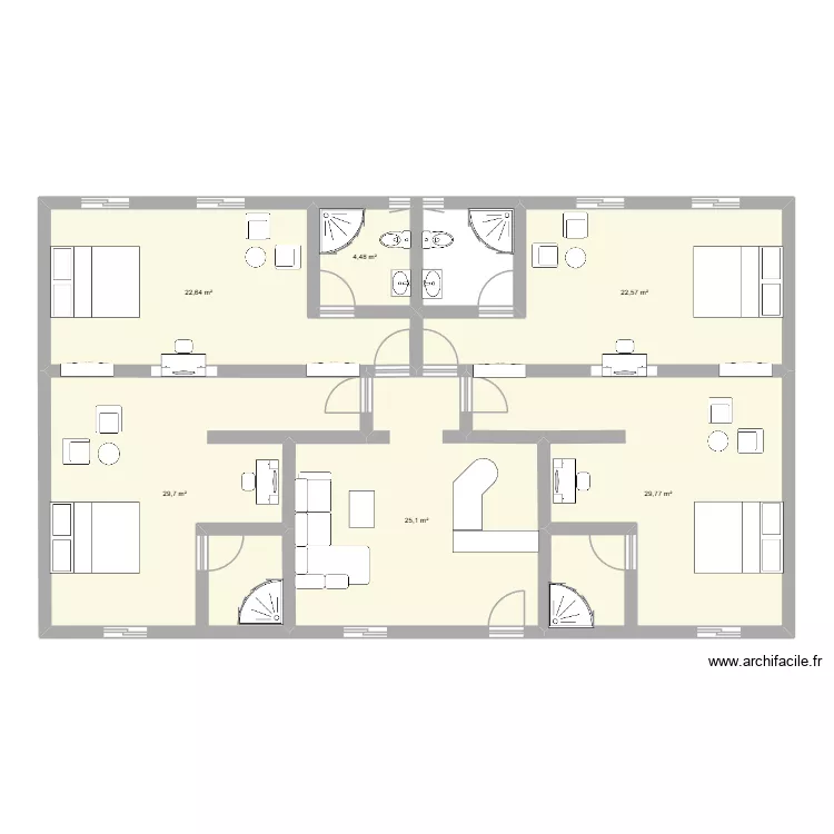 123. Plan de 6  et 134 m²