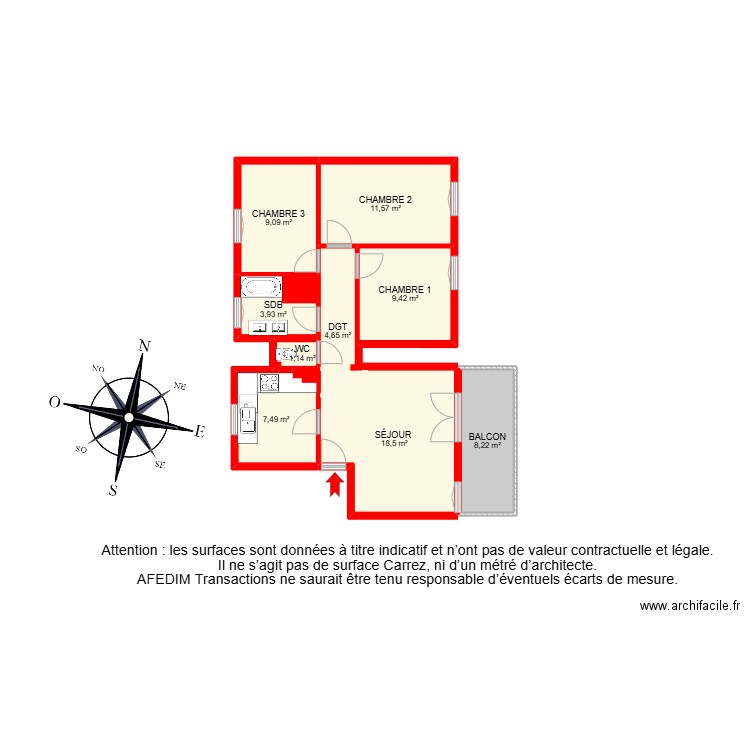 BI 30404. Plan de 17 pièces et 154 m2