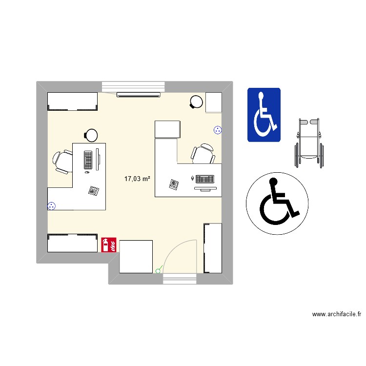 Plan Bureau. Plan de 0 pièce et 0 m2