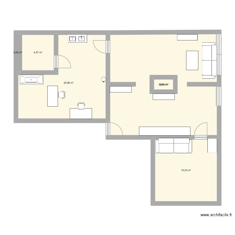 plan salon toilettage. Plan de 6 pièces et 85 m2