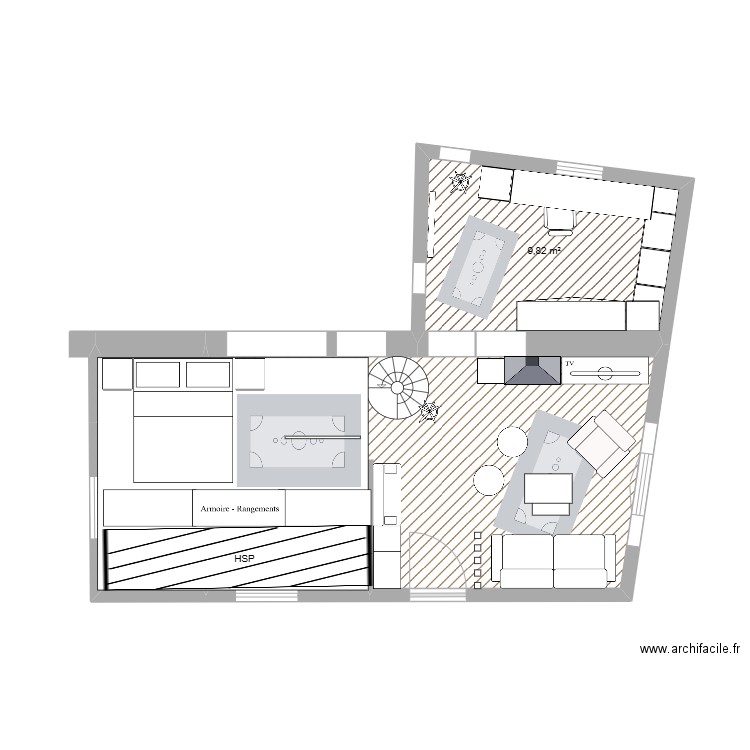 Plan d'implantation n1. Plan de 4 pièces et 41 m2