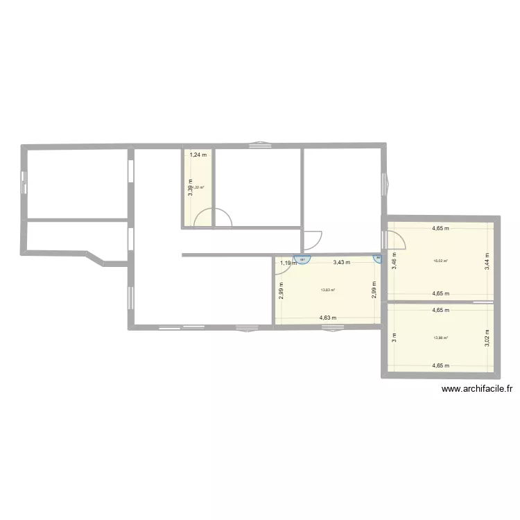Maison_1. Plan de 4  et 48 m²