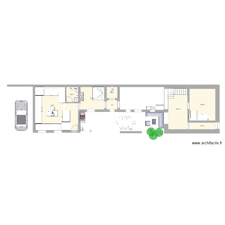 Essai 2. Plan de 8 pièces et 82 m2