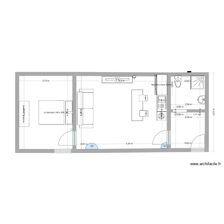 riscle. Plan de 0 pièce et 0 m2