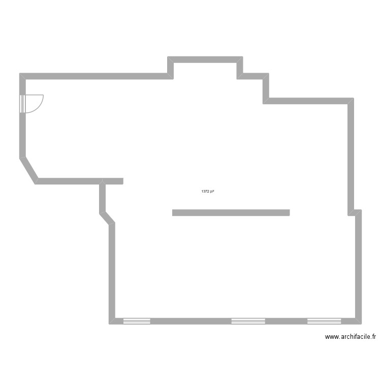 local. Plan de 1 pièce et 127 m2