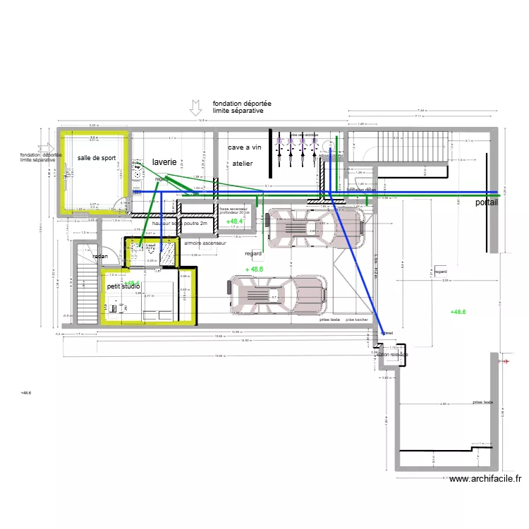 sous sol   mazurier amenage. Plan de 