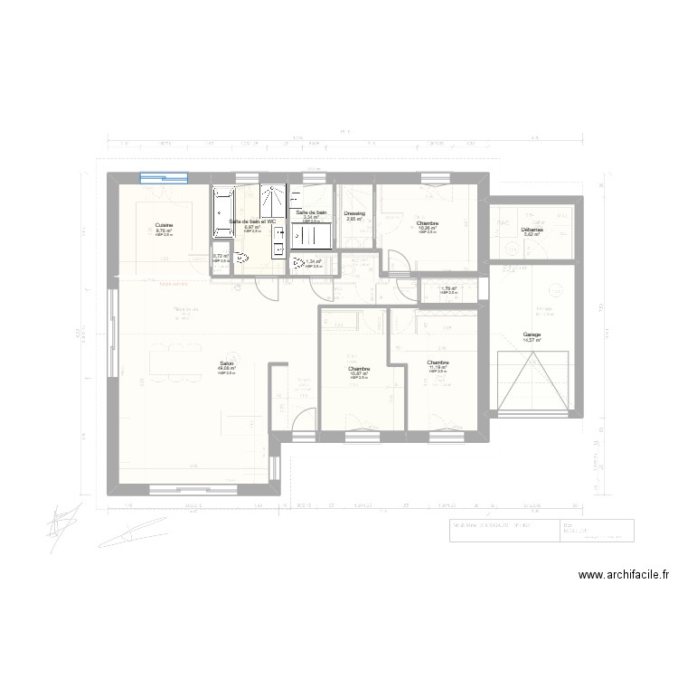 plan maison st pierre. Plan de 13 pièces et 128 m2