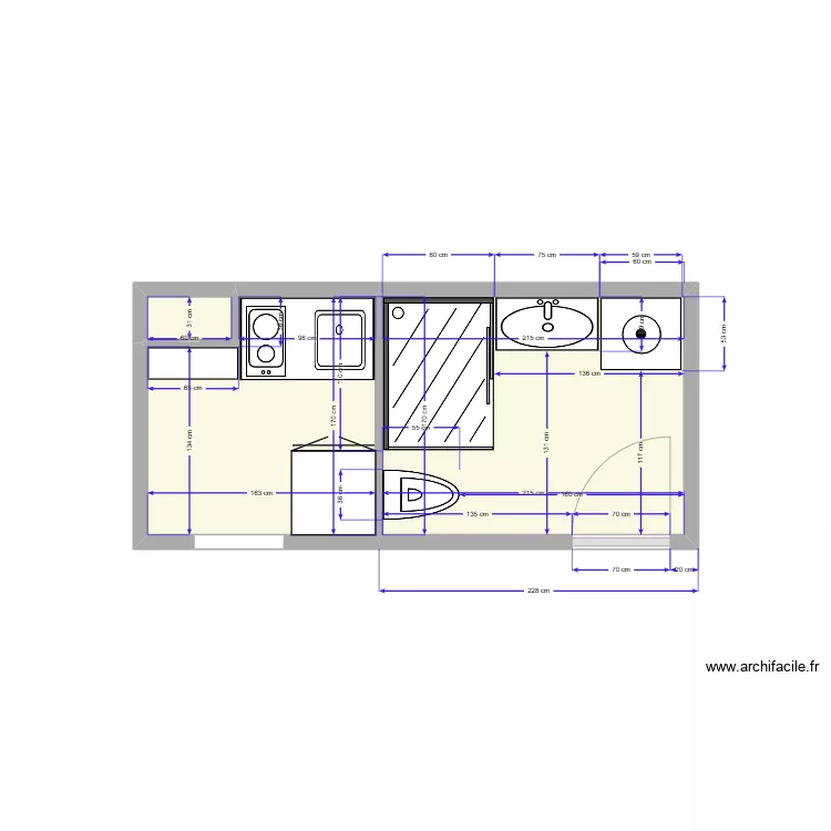Cuisine/sdb 42. Plan de 