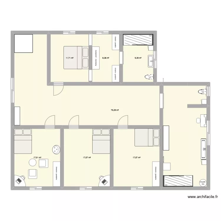 Maison de reve étage. Plan de 7 Pièces et 156 m² Maison de reve étage. Plan de 7 Pièces et 156 m²