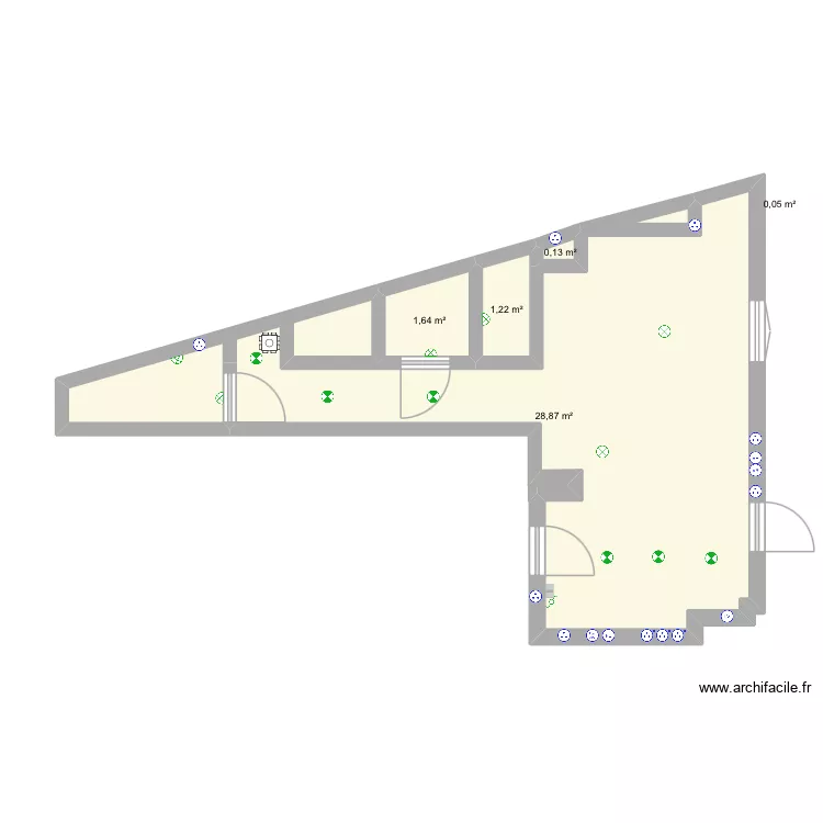 104 V2. Plan de 5  et 32 m²