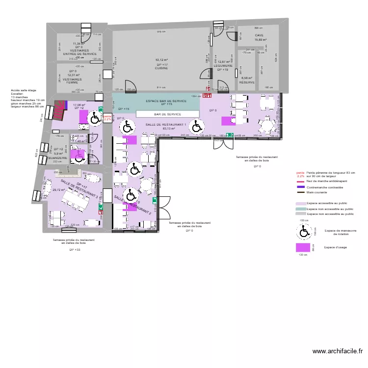 AUBERGE DES ISLES ESP ROT APRES TRAVAUX ZOOM . Plan de 