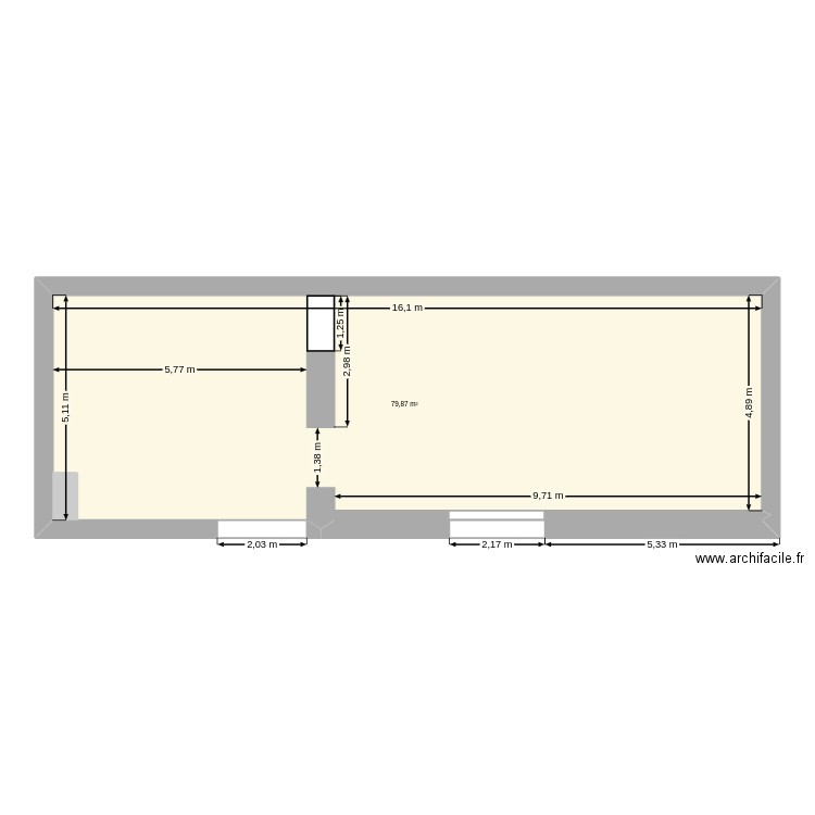 plan masse chez Armand. Plan de 1 pièce et 80 m2