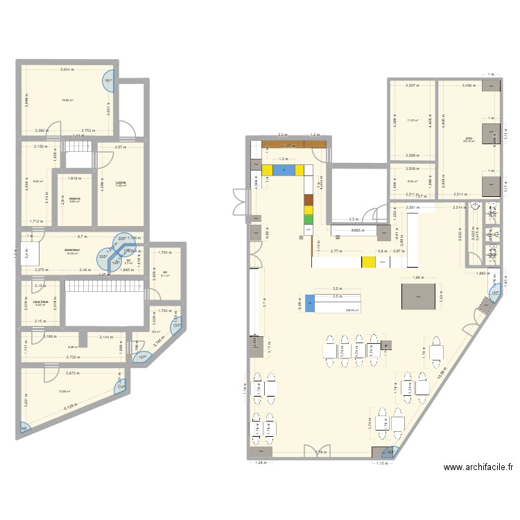 tabac nanterre 2. Plan de 18 pièces et 310 m2