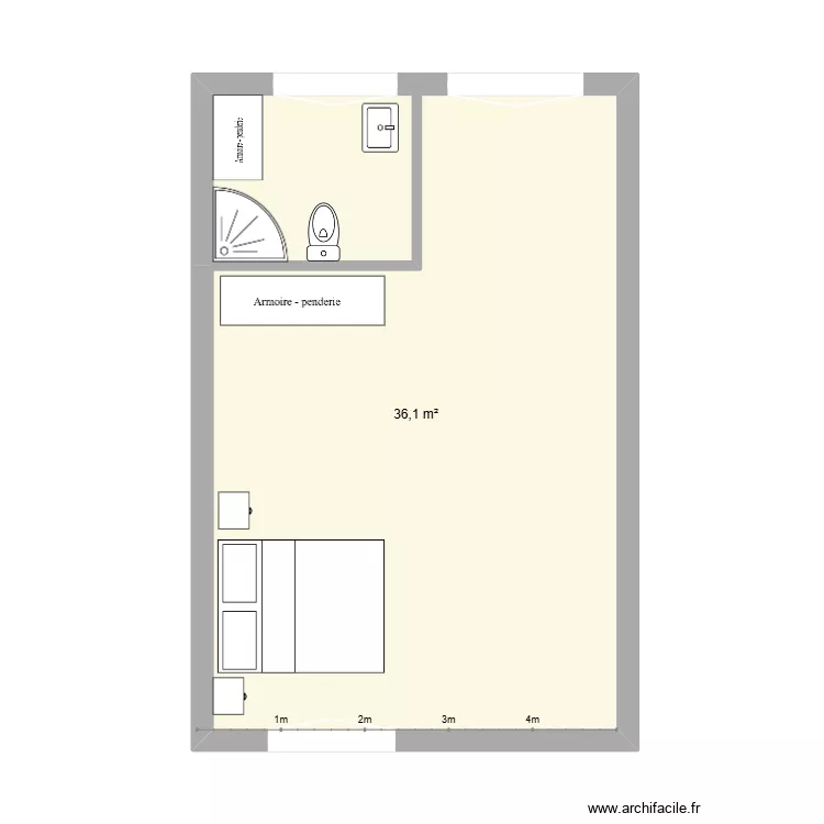 comble. Plan de 1  et 36 m²