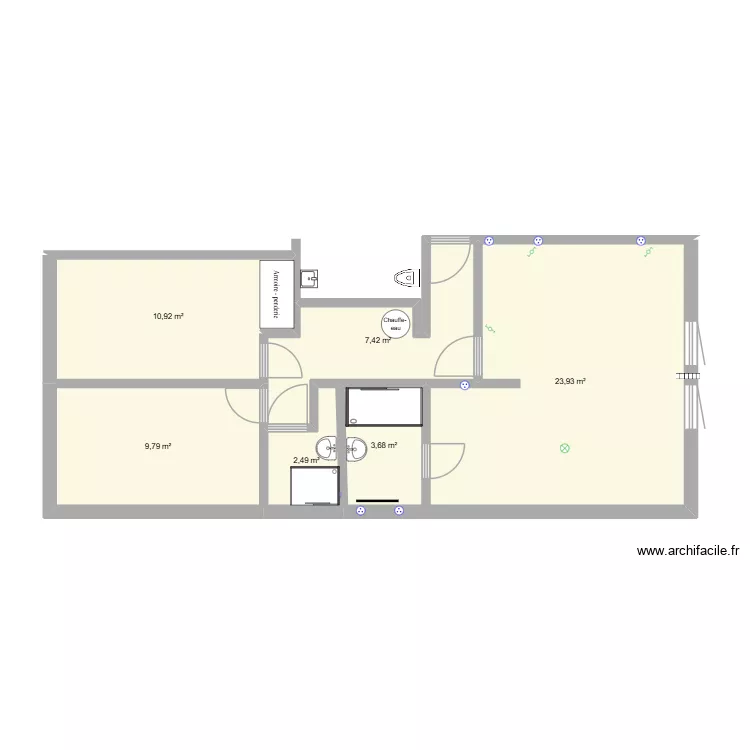 Home1. Plan de 6 Pièces et 58 m²