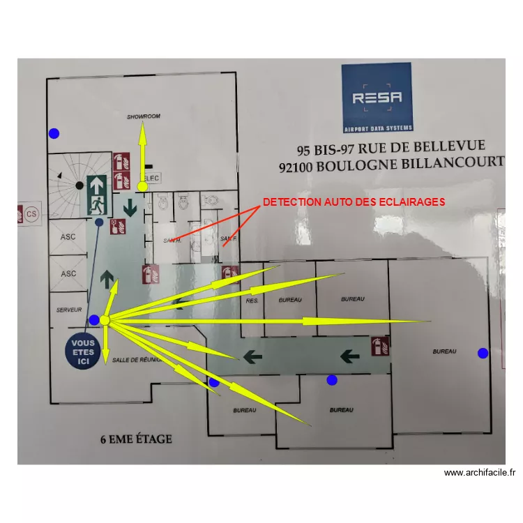 R+6 BELLEVUE. Plan de 
