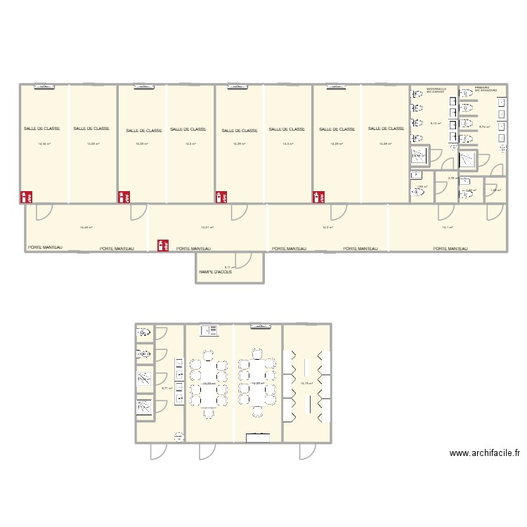 ROLANDO POISSON CHANTIER BELLEVILLE OPTION 1. Plan de 0 pièce et 0 m2