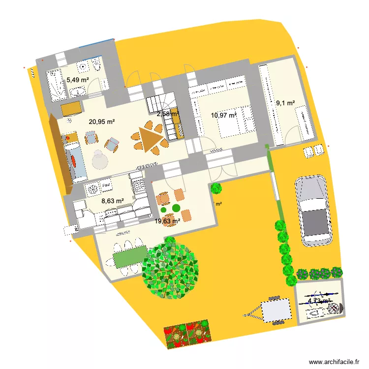 PRIEUX plan int&eacute;rieur 2eme phase. Plan de 
