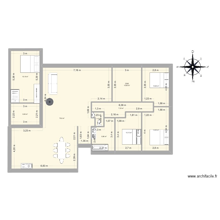 Aizenay 3. Plan de 10 pièces et 153 m2