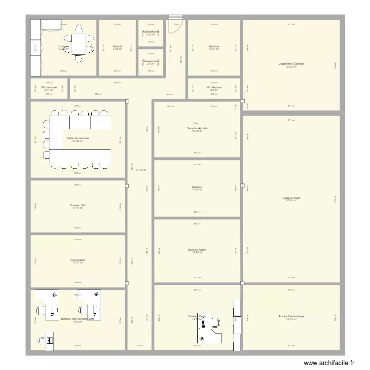 Bureau Ezobat. Plan de 