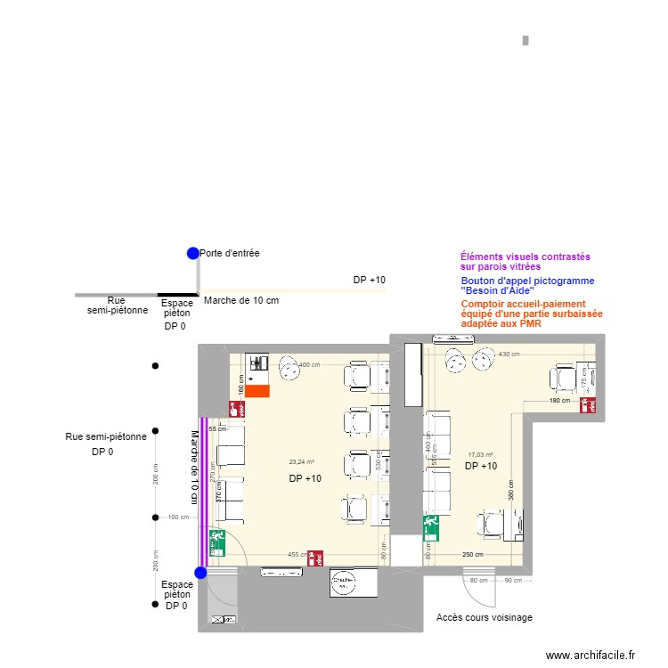 L'AS DE LA COUPE APRES TRAVAUX. Plan de 5 pièces et 46 m2