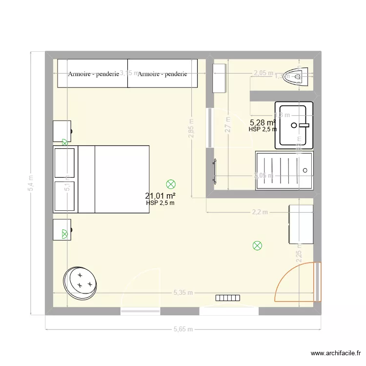 PLAN CHAMBRE. Plan de 2 et 26 m² PLAN CHAMBRE. Plan de 2 et 26 m²