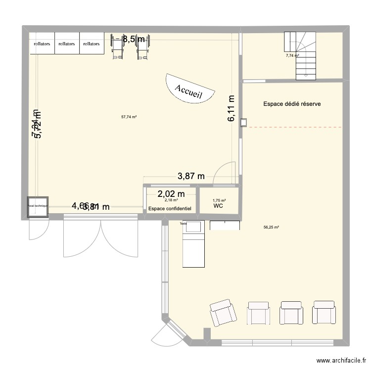 DCM Alençon ZONES. Plan de 5 pièces et 126 m2
