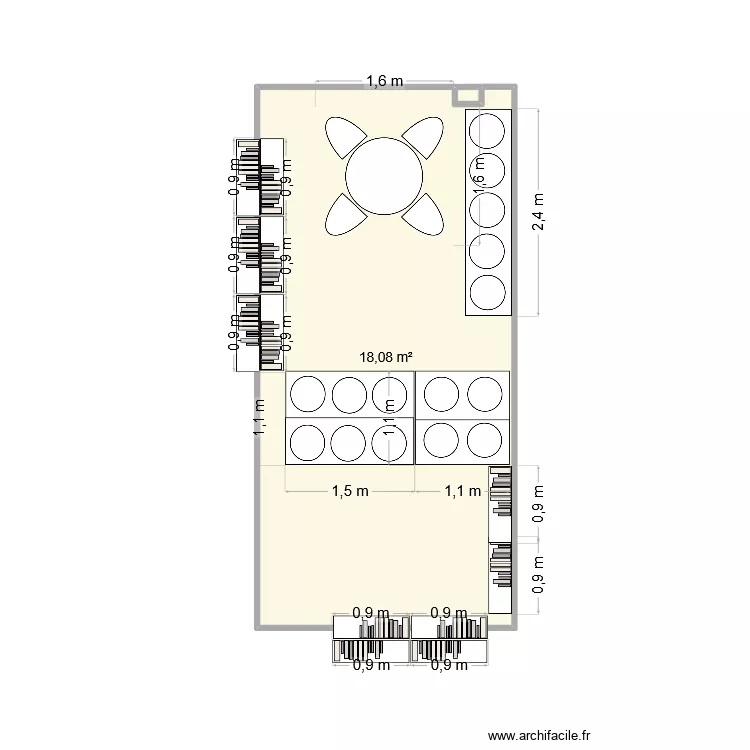 entre 2 ok. Plan de 1  et 18 m²