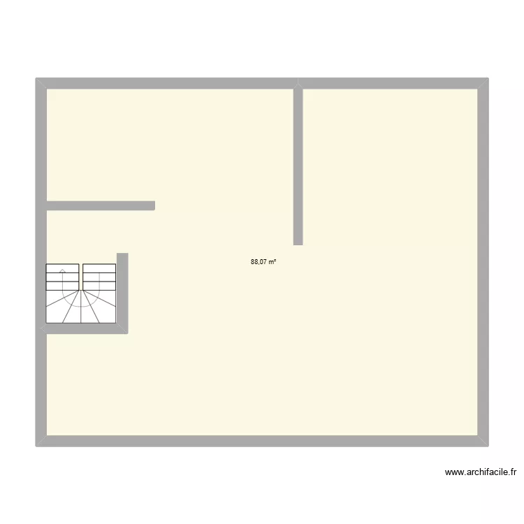 1er-HB. Plan de 1 Pièce et 88 m² 1er-HB. Plan de 1 Pièce et 88 m²